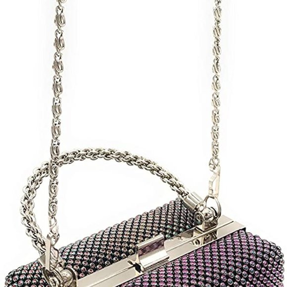 s-l400.jpg clutch Metal beaded mesh evening box purse